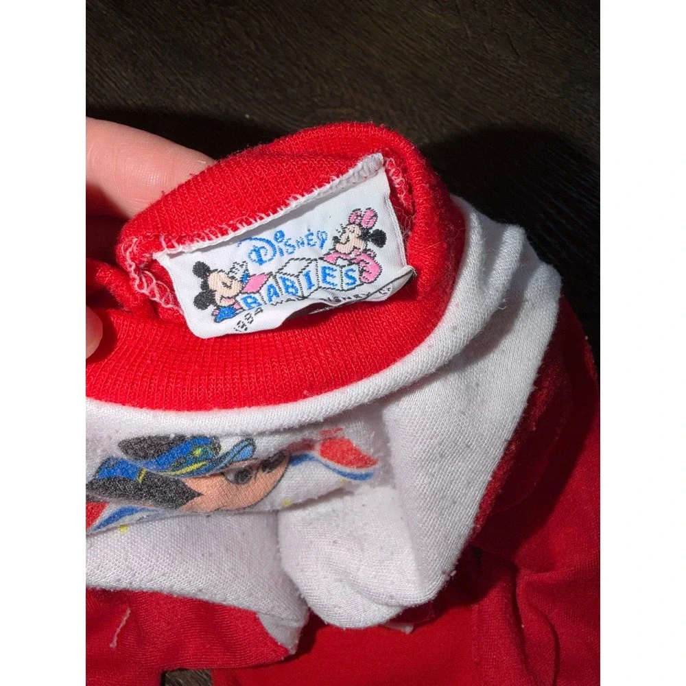Vintage 1984 Disney Babies Mickey Mouse Ahoy Matie 3 Piece Set Red Blue White